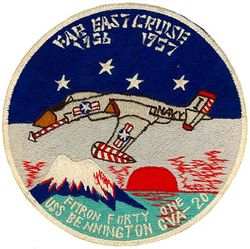 Fighter Squadron 41 (VF-41) FAR EAST CRUISE 1956-1957
Established as Fighter Squadron SEVEN FIVE A (VF-75A) on 1 Jun 1945. Redesignated Fighter Squadron SEVEN FIVE (VF-75) on 1 Aug 1945; Fighter Squadron THREE B (VF-3B) on 15 Nov 1946; Fighter Squadron FOUR ONE (VF-41) on 1 Sep 1948. Disestablished on 8 Jun 1950. Reestablished on 1 Sep 1950. Redesignated Strike Fighter Squadron FOUR ONE (VFA-41) in Dec 2001-.

McDonnell F2H-3 Banshee 

