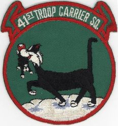 41st Troop Carrier Squadron, Medium 
Constituted as 41 Transport Squadron on 2 Feb 1942.  Activated on 18 Feb 1942.  Redesignated as: 41 Troop Carrier Squadron on 4 Jul 1942; 41 Troop Carrier Squadron, Heavy, on 30 Jun 1948.  Inactivated on 14 Sep 1949.  Redesignated as 41 Troop Carrier Squadron, Medium, on 3 Jul 1952.  Activated on 14 Jul 1952.  Redesignated as: 41 Troop Carrier Squadron on 8 Dec 1965; 41 Tactical Airlift Squadron on 1 Aug 1967.  Inactivated on 28 Feb 1971. Activated on 31 Aug 1971.   Redesignated as 41 Airlift Squadron on 1 Jan 1992.
