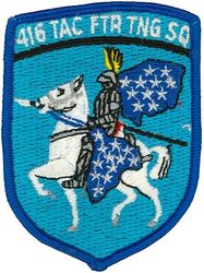 416th Tactical Fighter Training Squadron
Note black border on tab, also a bit smaller and darker that other US made version.
