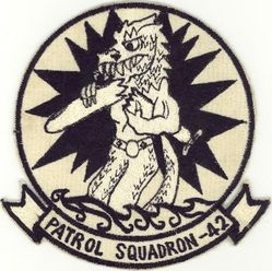 Patrol Squadron 42 (VP-42)
Established as Patrol Squadron TWENTY TWO (VP-22) on 7 Apr 1944. Redesignated Patrol Bombing Squadron TWENTY TWO (VPB-22) on 1 Oct 1944; Patrol Squadron TWENTY TWO (VP-22) on 15 May 1946; Medium Patrol Squadron (Seaplane) TWO (VP-MS-2) on 15 Nov 1946; Patrol Squadron FORTY TWO (VP-42) on 1 Sep 1948, the second squadron to be assigned the VP-42 designation. Disestablished on 26 Sep 1969.

Martin PBM-3D Mariner, 1944-1953
Martin P5M Marlin, 1953-1963
Lockheed SP-2E Neptune, 1963-1964
Lockheed SP-2H Neptune, 1964-1969

Insignia (3rd) “Sea Demons” approved by CNO on 16 Feb 1965.

