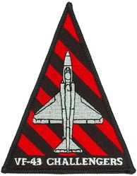 Fighter Squadron 43 (VF-43) A-4 Skyhawk
Established as Fighter Squadron SEVEN FOUR A (VF-74A) on 1 May 1945. Redesignated Fighter Squadron SEVEN FOUR (VF-74) on 1 Aug 1945; Fighter Squadron ONE B (VF-1B) on 15 Nov 1946; Fighter Squadron TWO ONE (VF-21) on 1 Sep 1948; Attack Squadron FOUR THREE (VA-43) “Mach Busters” on 1 Jul 1959;  Fighter Squadron FOUR THREE (VF-43) on 1 Jul 1973. Disestablished on 1 Jul 1994.

Douglas A4D-1/2/2N/A-4A/C/E/F/TA-4J Skyhawk.
Northrop Corp. T-38 Talon
Northrop Corp. F-5E Tiger II
IAI (Israeli) F-21 Kfir.
General Dynamics F-16N Viper

