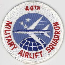 44th Military Airlift Squadron 
Constituted as the 44th Ferrying Squadron on 15 Sep 1942. Redesignated 44th Transport Squadron on 24 Mar 1943. Disbanded on 30 Sep 1943. Reconstituted as the 44th Air Transport Squadron, Heavy on 20 Apr 1953; 44th Air Transport Squadron, Medium on 1 Jul 1953. Inactivated on 14 Nov 1955. Redesignated 44th Air Transport Squadron, Heavy on 1 Nov 1961. Redesignated 44th Military Airlift Squadron on 8 Jan 1966. Inactivated on 1 Mar 1972.
