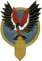 44th Bombardment Squadron, Very Heavy
Constituted 44th Bombardment Squadron (Medium) on 22 Nov 1940. Activated on 1 Apr 1941. Redesignated 44th Bombardment Squadron (Heavy) on 7 May 1942; 44th Bombardment Squadron (Very Heavy) on 20 Nov 1943. Inactivated on 1 Oct 1946. 

Insignia approved on 7 Feb 1942. Indian made painted multi piece leather.
 
Stations:  Borinquen Field, PR, 1 Apr 1941; Howard Field, CZ, 16 Jun 1942 Guatemala City, Guatemala, 6 Jul 1942; Howard Field, CZ, c. 4-15 Jun 1943 Pratt AAFld, Kan, 1 Jul 1943 - 12 Mar 1944; Chakulia, India, c. 11 Apr 1944 - Apr 1945; West Field, Tinian, Apr-7 Nov 1945; March Field, Calif, 2 Nov 1945; Davis-Monthan Field, Ariz, c 13 May-1 Oct 1946.

