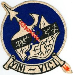Marine Fighter Squadron 451 (VMF-451)
Established as Marine Fighting Squadron 451 (VMF-451) “Warlord” on 15 Feb 1944. Deactivated on 10 Sep 1945. Reactivated in the reserves on 1 Jul 1946. Redesignated Marine Fighter Squadron (All Weather) 451 (VMF(AW)-451) on 1 Jul 1961; Marine Fighter Attack Squadron 451 on 1 Feb 1968. Deactivated on 31 Jan 1997. 

Vought F4U-1D Corsair, 1946-1951
Grumman F9F-2 Panther, 1951-1954
North American FJ-2/4 Fury, 1954-1959
Vought F8U-2/2N (F-8D) Crusader, 1959-1968
McDonnell Douglas F-4J/S Phantom II, 1968-1987
McDonnell Douglas F/A-18A/C Hornet, 1987-1997

Insignia (3rd design) dates from 1954-1958. VINI VICI = I came, I conquered

