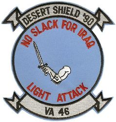 Attack Squadron 46 (VA-46) Operation DESERT SHIELD
Established as Attack Squadron FORTY SIX (VA-46) "Fighting Clansmen" on 24 May 1955. Disestablished on 30 Jun 1991. The first squadron to be assigned the VA-46 designation.

Vought A-7E Corsair II
