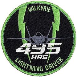 495th Fighter Squadron F-35 Pilot 495 Hours

