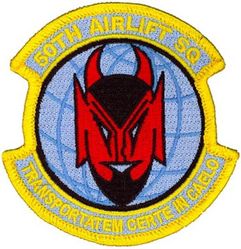 50th Airlift Squadron
Translation: TRANSPORTATEM CERTE IN CAELO = Air Transportation Assured
