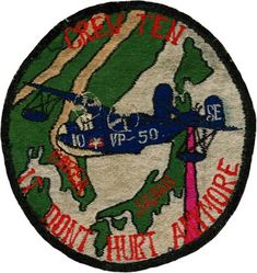Patrol Squadron 50 (VP-50) Crew 10
Established as Patrol Squadron NINE HUNDRED SEVENTEEN (VP-917) on 18 Jul 1946. Redesignated Medium Patrol Squadron (Landplane) SIXTY SEVEN (VP-ML-67) on 15 Nov 1946; Patrol Squadron EIGHT HUNDRED NINETY TWO (VP-892) in Feb 1950; Patrol Squadron FIFTY (VP-50) "Blue Dragons" on 4 Feb 1953. Disestablished on 30 Jun 1992.

Martin PBM-5S/S2 Mariner
  
