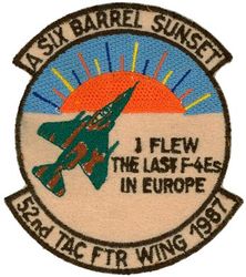 52d Tactical Fighter Wing F-4E Retirement 
German made on felt. Later repros were made without the felt.
