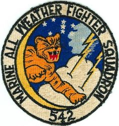 Marine All-Weather Fighter Squadron 542 (VMF (AW)-542)
VMF(AW)-542 "Tigers"
1948-1963
F-7F Tigercat
F3D-2 Skyknight
F4D-1 Skyray
 
