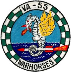 Attack Squadron 55 (VA-56)
VA-55 "Warhorses"
1960's
Douglas A4D-2 (A-4B); A4D-2N (A-4C); A-4E; A-4C; A-4F Skyhawk 

