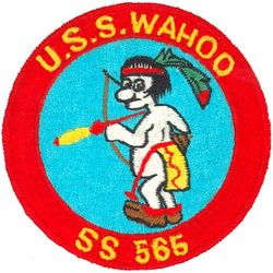 SS-565 USS Wahoo
Namesake. The Wahoo, (Acanthocybium solandri) a scombrid fish found worldwide in tropical and subtropical seas
Builder. Portsmouth Naval Shipyard, NH
Laid down. 24 Oct 1949
Launched. 16 Oct 1951
Commissioned. 30 May 1952
Decommissioned. 27 Jun 1980
Stricken	. 15 Jul 1983
Fate. Sold for scrap in 1984
Class and type. Tang-class submarine Attack submarine
Displacement:	
1,560 long tons (1,585 t) surfaced
2,260 long tons (2,296 t) submerged
Length. 269 ft 2 in (82.04 m)
Beam. 27 ft 2 in (8.28 m)
Draft. 17 ft (5.2 m)
Speed. 15.5 knots (17.8 mph; 28.7 km/h) surfaced, 18.3 knots (21.1 mph; 33.9 km/h) submerged
Complement. 83 officers and men
Armament. 8 × 21 inch (533 mm) torpedo tubes (6 forward, 2 aft)

