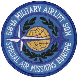 58th Military Airlift Squadron
Constituted as 58 Troop Carrier Squadron on 12 Nov 1942. Activated on 18 Nov 1942. Inactivated on 25 Mar 1946. Activated in the Reserve on 28 Jun 1947. Redesignated as 58 Troop Carrier Squadron, Medium, on 27 Jun 1949. Inactivated on 3 Oct 1950. Redesignated as 58 Military Airlift Squadron, Special, and activated, on 27 Dec 1965. Organized on 8 Jan 1966. Redesignated as 58 Military Airlift Squadron on 8 Jan 1967. Inactivated on 15 Aug 1971. Activated on 1 Sep 1977. Redesignated as 58 Airlift Squadron on 1 Jun 1992. Inactivated on 1 Oct 1993. Activated on 30 Jan 1996-.
