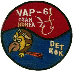 Heavy Photographic Squadron 61 (VAP-61) Detachment ROK 
Established as Patrol Squadron SIXTY ONE (VP-61) on 20 Jan 1951. Redesignated: Photographic Squadron SIXTY ONE (VJ-61) on 5 Mar 1952; Heavy Photographic Squadron SIXTY ONE (VAP-61) "World Recorders" in Apr 1956. Composite Photographic Reconnaissance Squadron SIXTY ONE (VCP-61) on 1 Jul 1959. Heavy Photographic Squadron SIXTY ONE (VAP-61) on 1 Jul 1961. Disestablished on 1 Jul 1971.

North American AJ-2P Savage, 1952
Vought F8U-1P Crusader, 1959-1961
Douglas A3D-2P/RA-3B/KA-3B Skywarrior, 1959-1971


