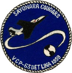 Composite Photographic Reconnaissance Squadron 63 (VCP-63) Detachment Lima CAG-21 Western Pacific Cruise 1959
VCP-63 Det Lima
Established as Composite Squadron 61 (VC-61) on 20 Jan 1949. Redesignated Fighter Photographic Squadron 61 (VFP-61) on 2 Jul 1956; Composite Photographic Squadron 63 (VCP-63) on 1 Jul 1959; Light Photographic Squadron Sixty Three (VFP-63) on 1 Jul 1961. Disestablished on 30 Jun 1982.
Grumman F9F-6P/ 8P Cougar
