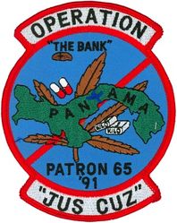 Patrol Squadron 65 (VP-65) Operation Just Cause 1991
VP-65 "Tridents"
1991
Established as VP-65 on 16 Nov 1970-31 Mar 2006.
Lockheed P-3C Orion

