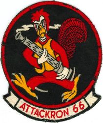 Attack Squadron 66 (VA-66)
VA-66 "Waldomen"
1955-early 1960's
Vought F7U-3 Cutlass
Grumman F9F-8B Cougar 
Douglas A4D-1 (A-4A);  A4D-2 (A-4B); A4D-2N (A-4C) Skyhawk 

