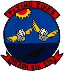 Patrol Squadron 66 (VP-66)
Established as Patrol Squadron SIXTY SIX (VP-66) on 1 Nov 1970. Disestablished on 31 Mar 2006.

Lockheed SP-2H Neptune, 1970-1973
Lockheed P-3A Orion, 1973-1982
Lockheed P-3A TAC/NAV MOD Orion, 1982-1990
Lockheed P-3B TAC/NAV MOD Orion, 1990-1993
Lockheed EP-3J Orion, 1993-1994
Lockheed P-3C Orion, 1994-2006

Insignia (1st) "Flying Sixes" approved by CNO on 6 May 1971.  

