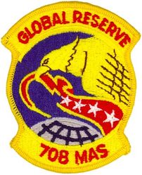 708th Military Airlift Squadron, (Associate) 
Constituted as 708th Military Airlift Squadron (Associate) on 18 Oct 1971 and allotted to the reserve on 1 Oct 1972. Consolidated on 19 Sep 1985 with 308th Troop Carrier Squadron. Redesignated 708th Airlift Squadron (Associate) on 1 Feb 1992. Redesignated 708th Airlift Squadron on 1 Oct 1994. Inactivated on 30 Sep 1996.
