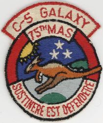 75th Military Airlift Squadron 
Constituted 75th Ferrying Squadron (Special) on 30 Jan 1943. Activated on 8 Feb 1943. Redesignated 75th Transport Transition Squadron on 4 Jun 1943. Disbanded on 31 Mar 1944. Reconstituted, and redesignated 75th Air Transport Squadron, Medium, on 20 Jun 1952. Activated on 20 Jul 1952. Redesignated: 75th Air Transport Squadron, Heavy, on 8 Oct 1953; 75th Military Airlift Squadron on 8 Jan 1966; 75th Airlift Squadron on 1 Nov 1991-.

Translation: SUSTINERE EST DEFENDERE = To Support is to Defend


