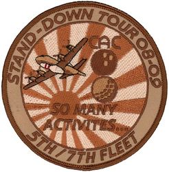 Patrol Squadron 8 (VP-8) Stand Down Tour 2008-2009
Established as Patrol Squadron TWO HUNDRED ONE (VP-201) on 1 Sep 1942. Redesignated Patrol Bombing Squadron TWO HUNDRED ONE (VPB-201) on 1 Oct 1944; Patrol Squadron TWO HUNDRED ONE (VP-201) on 15 May 1946; atrol Squadron, Medium Seaplane ONE (VP-MS-1) on 15 Nov 1946; Patrol Squadron, Medium Landplane EIGHT (VP-ML-8) on 5 Jun 1947; Patrol Squadron EIGHT (VP-8) on 1 Sep 1948, the second squadron to be assigned the VP-8 designation.

Lockheed P-3B/C UII/UII 5//UIIIR Orion

Insignia (5th) “The Tigers” approved by CNO on 21 Mar 1967.

