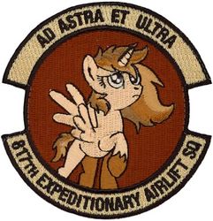 817th Expeditionary Airlift Squadron
Translation: ASTRA ET ULTRA = To the Stars and Beyond
Keywords: desert