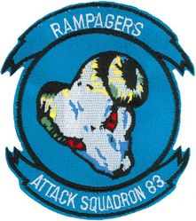 Attack Squadron 83 (VA-83)
VA-83 :Rampagers"
1980's-1988
Vought A-7E Corsair II
