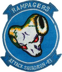Attack Squadron 83 (VA-83)
VA-83 :Rampagers"
1960's-1970's
Douglas A4D-2N (A-4C); A-4E; A-4C Skyhawk
Vought A-7E Corsair II

