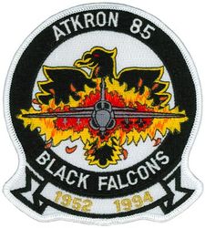 Attack Squadron 85 (VA-85) Inactivation
VA-85 "Black Falcons"
1994
Grumman A-6E; KA-6D Intruder
