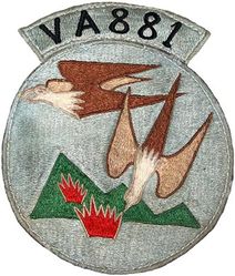 Attack Squadron 881 (VA-881)
VA-881
Established as VF-881 late 1940s; VA-881 c1964-Jun 1970. 
North American FJ-1 Fury
Douglas F4D-1 Skyray 
Douglas A-4B Skyhawk
