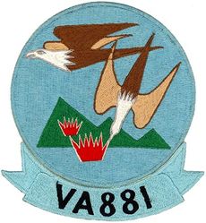 Attack Squadron 881 (VA-881)
VA-881
Established as VF-881 late 1940s; VA-881 c1964-Jun 1970. 
North American FJ-1 Fury
Douglas F4D-1 Skyray 
Douglas A-4B Skyhawk
