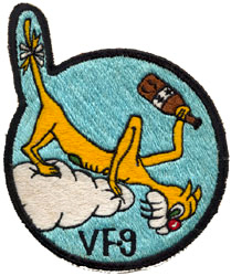 Fighter Squadron 9 (VF-9)
VF-9 "Cat o' Nines" 
1 Mar 1942-28 Sep 1945
Grumman F4F-4/5/5E/5N/5P Wildcat
Grumman F6F-3 Hellcat
