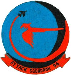 Attack Squadron 94 (VA-94)
VA-94 Mighty Shrikes
1965-1970's
Douglas A4D-2N (A-4C); A-4E Skyhawk
Vought A-7E Corsair II

