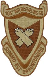 106th Air Refueling Squadron
Translation: SUMMO EST OPPORTUNITAS = There is Opportunity at the Top
Keywords: Desert