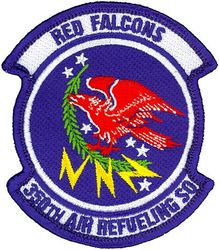 350th Air Refueling Squadron
Emblem approved on 17 Apr 1959; modified on 9 Mar 1995.
