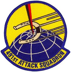 491st Attack Squadron
Organized as 79 Aero Squadron on 15 Aug 1917. Redesignated as 491 Aero Squadron (Construction) on 1 Feb 1918. Demobilized on 31 Jan 1919. Reconstituted and consolidated (1936) with 491 Bombardment Squadron, which was constituted and allocated to the reserve on 31 Mar 1924. Disbanded 31 May 1942. Consolidated (1958) with 491 Bombardment Squadron (Medium) which was constituted on 14 Aug 1942. Activated on 15 Sep 1942. Inactivated on 2 Nov 1945. Redesignated as 491 Bombardment Squadron, Light on 26 May 1947. Activated in the Reserve on 5 Jun 1947. Inactivated on 27 Jun 1949. Redesignated as 491 Bombardment Squadron (Medium) on 20 Aug 1958. Activated on 1 Nov 1958. Discontinued, and inactivated 25 Jun 1961. Redesignated as 491 Attack Squadron 26 Mar 2019. Activated on 15 Apr 2019.
