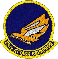 89th Attack Squadron
Organized as 89 Aero Squadron on 19 Aug 1917.  Demobilized on 19 May 1919.  Reconstituted and consolidated (1936) with 89 Observation Squadron (Long Range, Light Bombardment) which was constituted on 1 Mar 1935.  Redesignated as: 89 Reconnaissance Squadron on 24 Oct 1936; 89 Reconnaissance Squadron (Medium Range) on 22 Dec 1939.  Activated on 1 Feb 1940.  Redesignated as: 89 Reconnaissance Squadron (Medium) on 20 Nov 1940; 432 Bombardment Squadron (Medium) on 22 Apr 1942.  Inactivated on 26 Nov 1945.  Redesignated as 432 Expeditionary Bomb Squadron, and converted to provisional status, on 16 Jan 2002.  Withdrawn from provisional status, and redesignated as 432 Bomb Squadron on 16 Feb 2007.  Redesignated as 432 Attack Squadron on 1 Sep 2011.  Activated on 1 Oct 2011.  Redesignated as 89 Attack Squadron on 21 Jun 2016.

