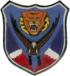 341st Bombardment Group, Medium
Established as 341 Bombardment Group (Medium) on 14 Aug 1942.  Activated on 15 Sep 1942.  Redesignated as 341 Bombardment Group, Medium, on 1 Aug 1943. Inactivated on 2 Nov 1945.

Insignia approval date unknown. Indian made, multi-piece painted leather.

Stations. Camp Malir, Karachi, India, 15 Sep 1942; Chakulia, India, 30 Dec 1942; Kurmitola, India, Jun 1943; Kunming, China, 7 Jan 1944; Yangkai, China, 13 Dec 1944–c. Sep 1945; Camp Kilmer, NJ, 1–2 Nov 1945.

