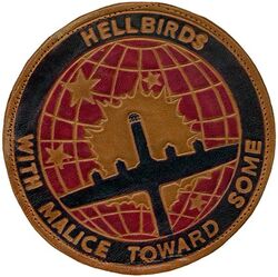 462d Bombardment Group, Heavy & 462d Bombardment Group, Very Heavy
Constituted as 462 Bombardment Group (Heavy) on 19 May 1943. Activated on I Jul 1943. Redesignated 462 Bombardment Group (Very Heavy) in Nov 1943. 

Insignia, painted embossed leather

Stations. Smoky Hill AAFld, KS, 1 Jul 1943; Walker AAFld, KS, 28 Jul 1943-12 Mar 1944; Piardoba, India, 7 Apr 1944-26 Feb 1945; West Field, Tinian, 4 Apr-5 Nov 1945; MacDill Field, FL, Nov 1945-31 Mar 1946.

