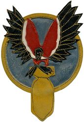 44th Bombardment Squadron, Very Heavy
Constituted 44th Bombardment Squadron (Medium) on 22 Nov 1940. Activated on 1 Apr 1941. Redesignated 44th Bombardment Squadron (Heavy) on 7 May 1942; 44th Bombardment Squadron (Very Heavy) on 20 Nov 1943. Inactivated on 1 Oct 1946.

Insignia approved on 7 Feb 1942. Indian made painted multi piece leather. Attributed to Ted Lindstrom

Stations: Borinquen Field, PR, 1 Apr 1941; Howard Field, CZ, 16 Jun 1942 Guatemala City, Guatemala, 6 Jul 1942; Howard Field, CZ, c. 4-15 Jun 1943 Pratt AAFld, Kan, 1 Jul 1943 - 12 Mar 1944; Chakulia, India, c. 11 Apr 1944 - Apr 1945; West Field, Tinian, Apr-7 Nov 1945; March Field, Calif, 2 Nov 1945; Davis-Monthan Field, Ariz, c 13 May-1 Oct 1946.




