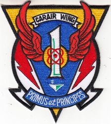 Carrier Air Wing 1 (CVW-1)
Established as Carrier Air Group ONE (CVG-1) on 1 May 1943. Disestablished on 25 Oct 1945. Redesignated Attack Carrier Air Group ONE (CVAG-1) on 15 Nov 1946; Carrier Air Group ONE (CVG-1) on 1 Sep 1948; Carrier Air Wing ONE (CVW-1) on 20 Dec 1963-.
