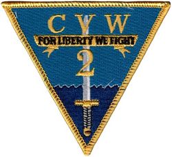 Carrier Air Wing 2 (CVW-2) 
Established as Carrier Air Group TWO (CVG-2) on 1 Jun 1943. Disestablished on 9 Nov 1945.Reestablished as Attack Carrier Air Group TWO (CVAG-2) on 15 Nov 1946; Carrier Air Group TWO (CVG-2) on 1 Sep 1948; Carrier Air Wing TWO (CVW-2) on 20 Dec 1963-.


