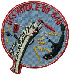 E-DD-848 USS Witek 
Namesake. Frank P. Witek, (10 Dec 1921-3 Aug 1944) was a US Marine killed in action in the Battle of Finegayan, Guam who was posthumously awarded the Medal of Honor.
Builder. Bath Iron Works, Bath, ME
Laid down. 16 Jul 1945
Launched. 2 Feb 1946
Commissioned. 23 Apr 1946
Decommissioned. 19 Aug 1968
Stricken. 17 Sep 1968
Hull number: DD-848
Class & type. Gearing-class destroyer
Displacement. 3,460 long tons (3,516 t) full
Length. 390 ft 6 in (119.02 m)
Beam. 40 ft 10 in (12.45 m)
Draft. 14 ft 4 in (4.37 m)
Propulsion. Geared turbines, 2 shafts, 60,000 shp (45 MW)
Speed. 35 knots (65 km/h; 40 mph)
Range. 4,500 nmi (8,300 km) at 20 kn (37 km/h; 23 mph)
Complement. 336
Armament:	
6 × 5"/38 caliber guns
12 × 40 mm AA guns
11 × 20 mm AA guns
10 × 21-inch (533 mm) torpedo tubes
6 × depth charge projectors
2 × depth charge tracks

