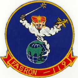 Fleet Aircraft Service Squadron 119 (FASRON-119)
Established as Carrier Air Service Unit FORTY EIGHT (CASU-48) on 23 Feb 1944. Redesignated Carrier Air Service Unit FORTY EIGHT (CASU(F)-48) on 23 Oct 1944; Fleet Aircraft Service Squadron 119 (FASRON-119) on 15 Nov 1946. Disestablished in 1959.
