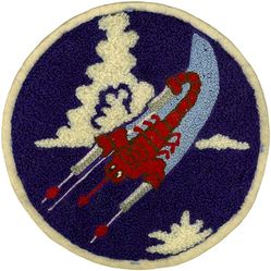 312th Fighter Squadron 
Constituted 312th Fighter Squadron on 16 Ju1 1942. Activated on 22 Ju1 1942. Disbanded on 1 May 1944.

Insignia approved on 17 Feb 1944, USA made on chenille. 

