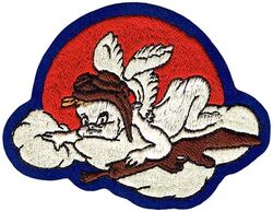358th Fighter Squadron and 358th Fighter Squadron, Single Engine
Constituted as 358 Fighter Squadron, and activated, on 12 Nov 1942. Redesignated as: 358 Fighter Squadron, Single Engine, on 20 Aug 1943; 56 Reconnaissance Squadron, Weather Scouting, on 3 Dec 1945. Inactivated on 20 Nov 1946.

Insignia approval date unknown. English made, embroidery on wool.

Stations. Orlando AB, FL, 12 Nov 1942; Norfolk Muni Aprt, VA, 17 Feb 1943; Philadelphia Muni Aprt, PA, 4 Mar-16 Jun 1943; Steeple Morden, England, 8 Jul 1943; Gablingen, Germany, 16 Jul 1945; Schweinfurt, Germany, Apr 1946; Mitchel Field, NY, 1 Aug-20 Nov 1946.

