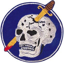 363d Fighter Squadron 
Constituted 363d Fighter Squadron, and activated, on 1 Dec 1942. Inactivated on 20 Aug 1946

Insignia approval date unknown. US made, embroidery on wool.

Stations. Hamilton Field, CA, 1 Dec 1942; Tonopah AAFld, NV, 6 Mar 1943; Santa Rosa AAFld, CA, 3 Jun 1943; Oroville AAFld, A, 18 Aug 1943; Casper AAFld, WY, 7 Oct-9 Nov 1943; Raydon, England, 1 Dec 1943; Leiston, England, 1 Feb 1944; Neubiberg, Germany, 20 Jul 1945-20 Aug 1946.

