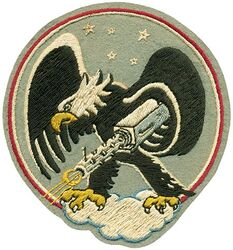 435th Fighter Squadron
Constituted 435th Fighter Squadron on 12 Oct 1943. Activated on 15 Oct 1943, Inactivated on 15 Dec 1945.

Insignia (2nd) approved on 20 Mar 1945. US made, schiffli embroidery on wool.

Stations. Grand Central Air Terminal, CA, 15 Oct 1943; Oxnard, CA, 6 Feb 1944; Santa Maria AAFld, CA, 8-15 Apr 1944; Wattisham, England, 14 May 1944-c. 9 Dec 1945; Camp Kilmer, NJ, 14-15 Dec 1945.


