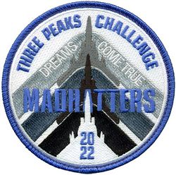 492d Fighter Squadron Three Peaks Challenge 2022
Three Peaks Challenge is a fast-paced and challenging adventure taking on the three highest peaks in England, Scotland and Wales held 17-19 Jun 2022. Considered one of Britain’s toughest outdoor challenges, the National Three Peaks Challenge takes in the scenic heights of Ben Nevis, Scafell Pike and Snowdon.
This patch was made for members of the 492d FS  competing in the event.


