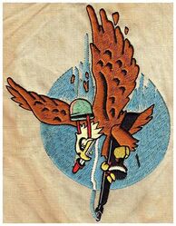 2d Fighter Squadron, Commando
Constituted 2d Fighter Reconnaissance Squadron on 11 Apr 1944. Activated on 20 Apr 1944. Redesignated 2d Fighter Squadron (Commando) on 2 Jun 1944. Inactivated on 12 Nov 1945. Disbanded on 8 Oct 1948.

Insignia approved on 3 Aug 1945. Indian made, embroidery on linen. 

Stations. Lakeland AAFld, FL, 20 Apr 1944; Cross City AAFld, FL, 9 Jun 1944; Alachua AAFld, FL, 21 Jun 1944; Drew Field, FL, 17 Aug 1944; Lakeland AAFld, FL, 22 Aug-23 Oct 1944; Kalaikunda, India, 15 Dec 1944; Cox’s Bazar, India, 13 Feb 1945; Kalaikunda, India, 14 May-22 Oct 1945; Camp Kilmer, NJ, 11-12 Nov 1945.

